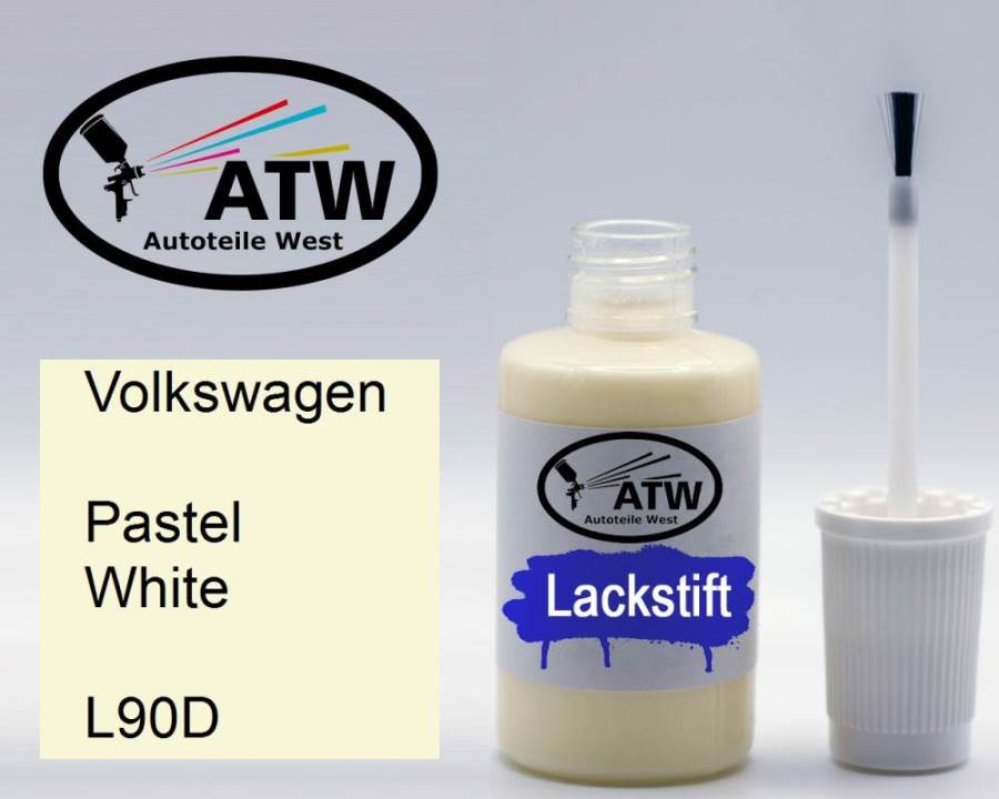 Volkswagen, Pastel White, L90D: 20ml Lackstift, von ATW Autoteile West.